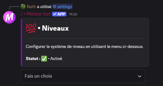 Configuration des niveaux
